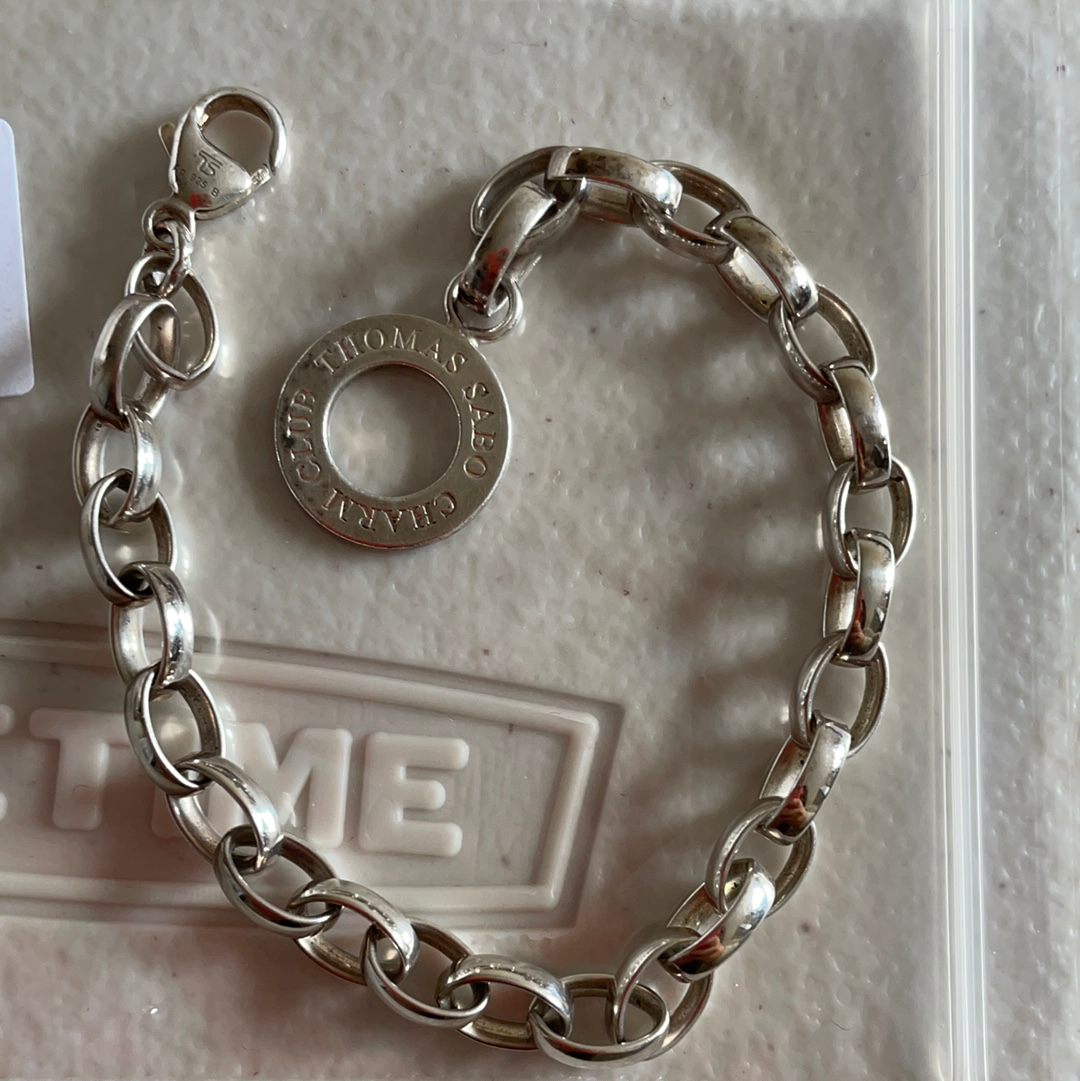 Thomas Sabo Sterling Silver Charm Clasp Links Bracelet Medium
