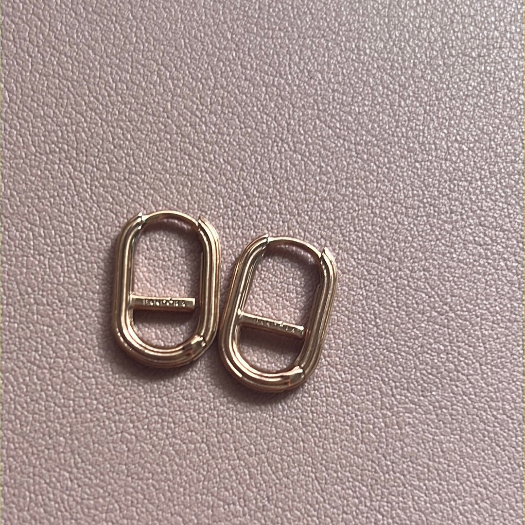 Genuine Pandora Rose Gold Me Link Hoop Earrings Beautiful