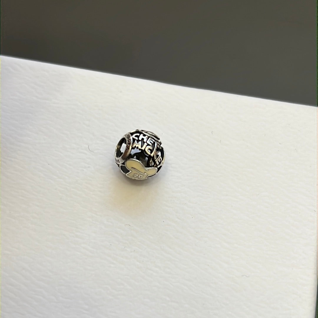 Genuine Pandora Disney Parks Enamel Chef Mickey Mouse Enamel Charm RARE