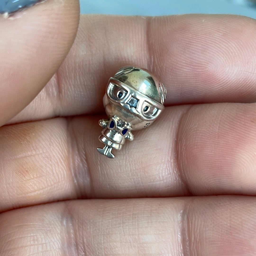 Genuine Pandora Grandad Grandpa With Enamel Dickie Bow and Moving legs Charm