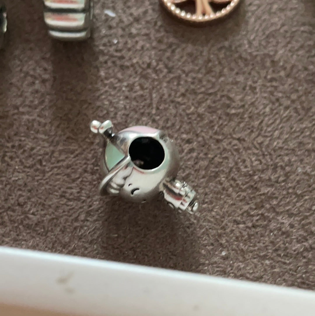 Genuine Pandora Little Boy With Enamel Hat with Spinning Top Charm