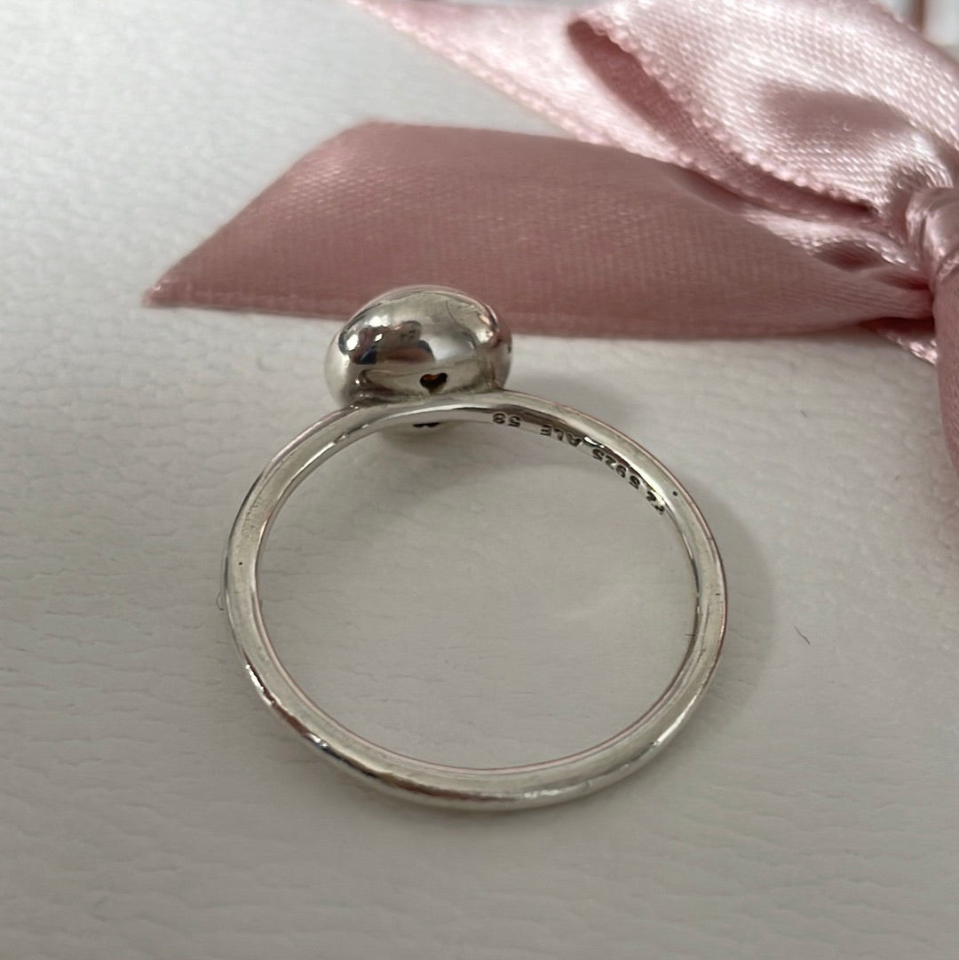 Genuine Pandora Plain Pearl Ring 56