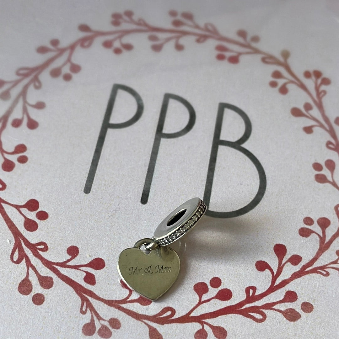 Genuine Pandora Mr & Mrs Wedding Day Gift Charm