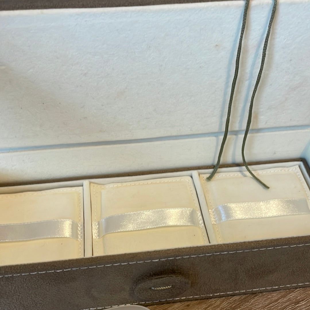 Genuine Pandora Retired Khaki Green 2 Tier Jewellery Box