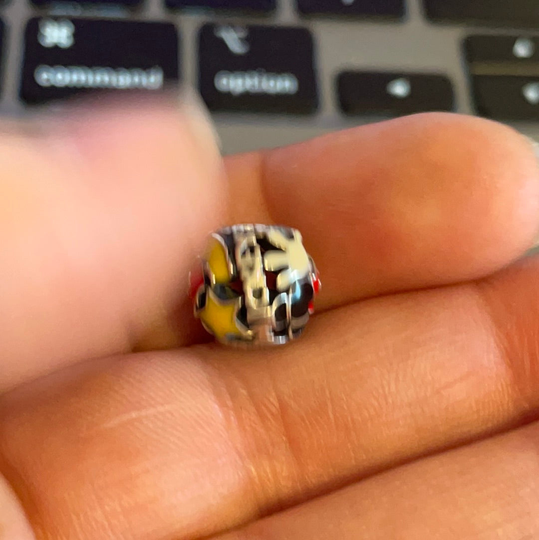 Genuine Pandora Disney Parks Exclusive Enamel Mickey Mania Openwork Charm