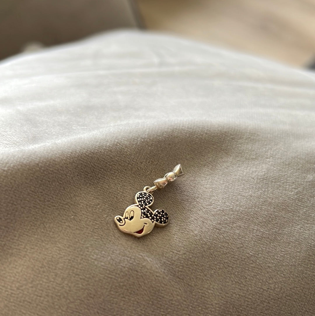 Genuine Chamilia Disney Mickey Mouse Pave Dangle Charm