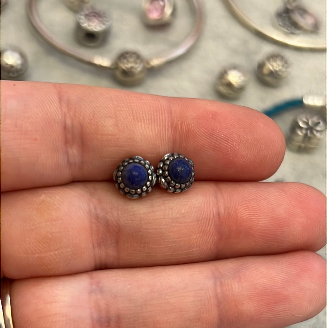 Genuine Pandora Navy Blue September Birthstone Earrings