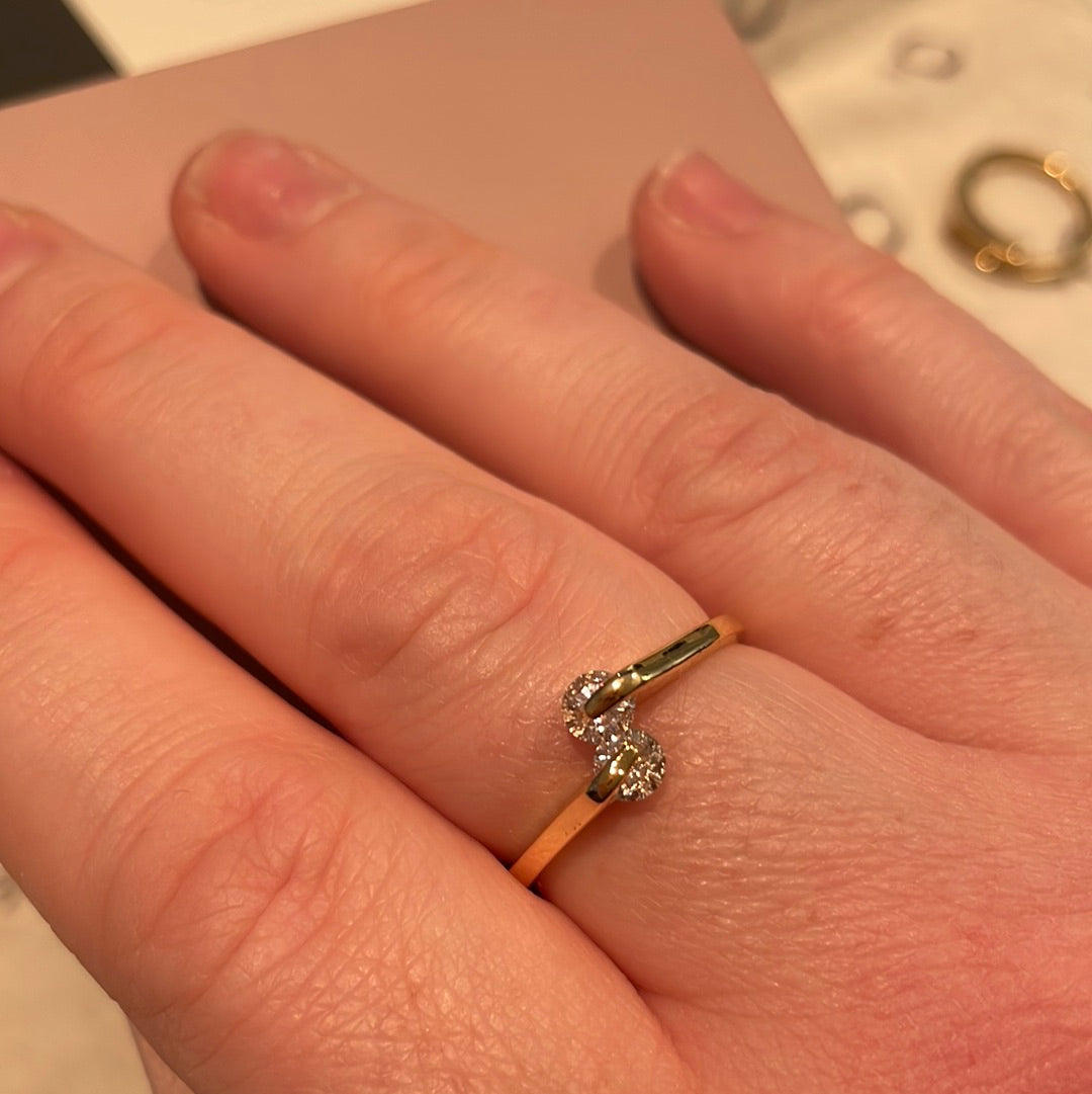 Unbranded Sterling Silver Gold Plated Stone Ring Size 58
