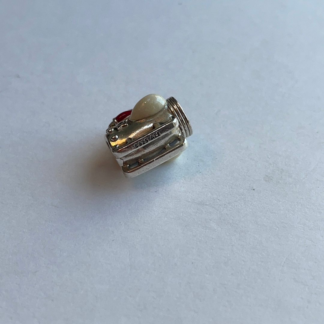 Genuine Pandora Christmas Enamel Santa in a Rocket Ship