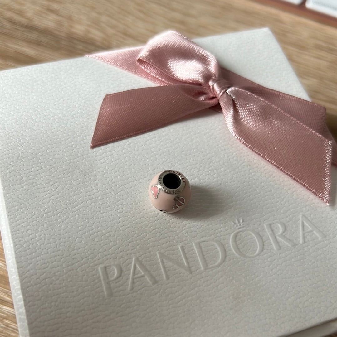 Genuine Pandora Disney Parks Enamel Pink Mickey Mouse Enamel Charm RARE