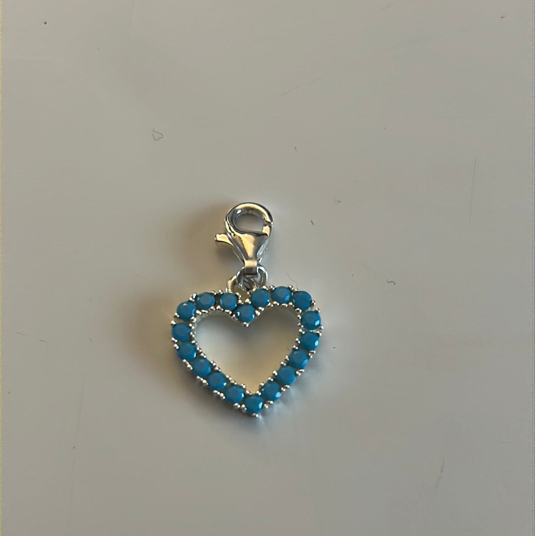 Genuine Thomas Sabo Sterling Turquoise Love Heart Clip Charm